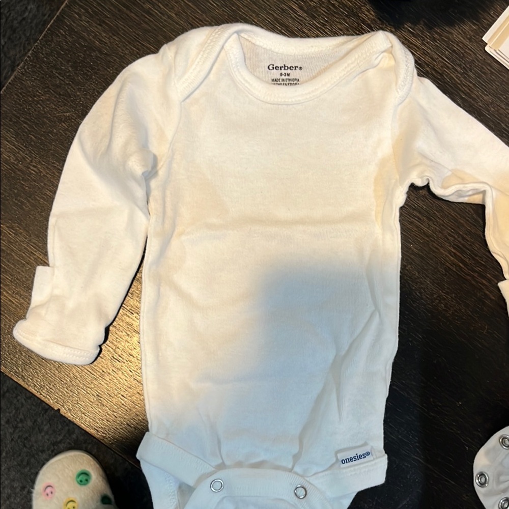 Gerber White Long Sleeve Onesie